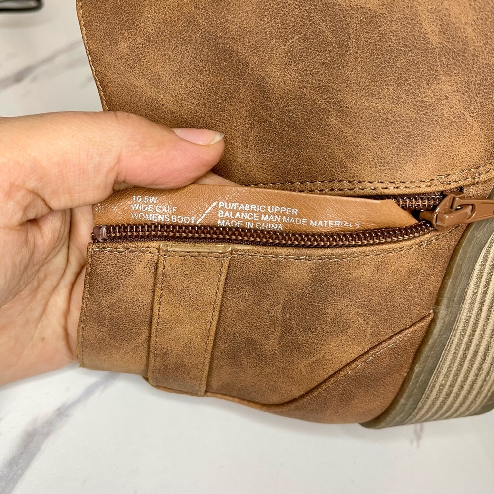 Lane Bryant Brown DreamCloudRugged Side-Buckle Ankle Bootie Sz 10.5 Wide Width - Picture 8 of 9